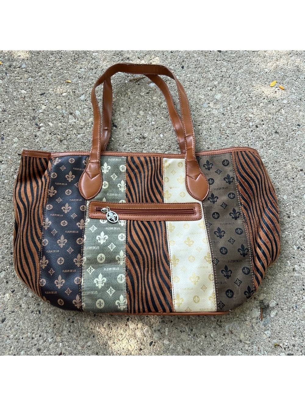 Y2K patchwork animal print purse